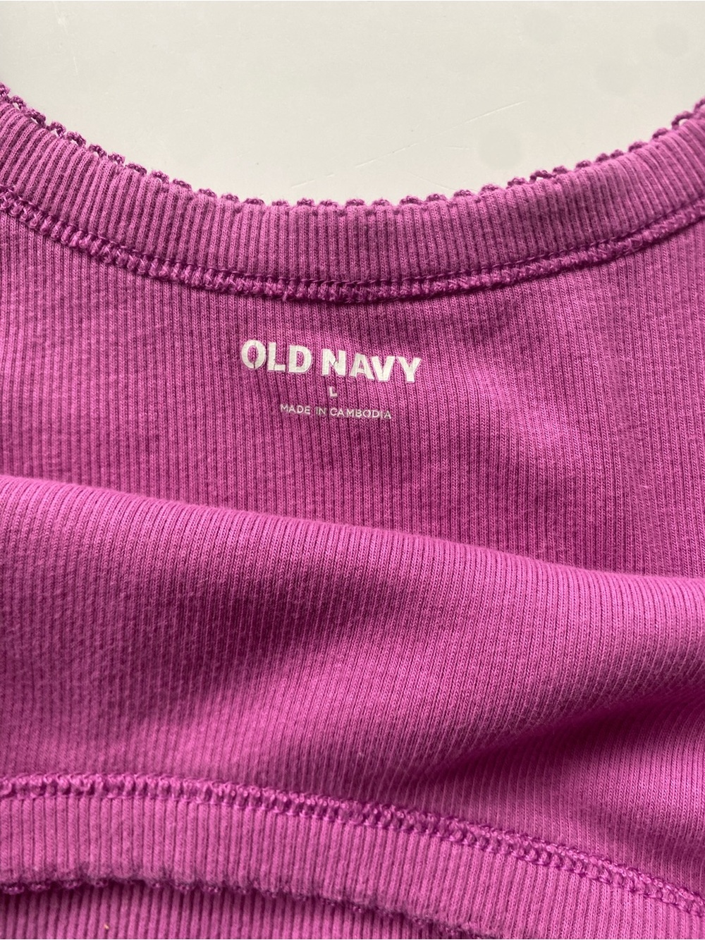Old Navy Ribbed Tank Top in Bright Magenta - Picture 3 of 7